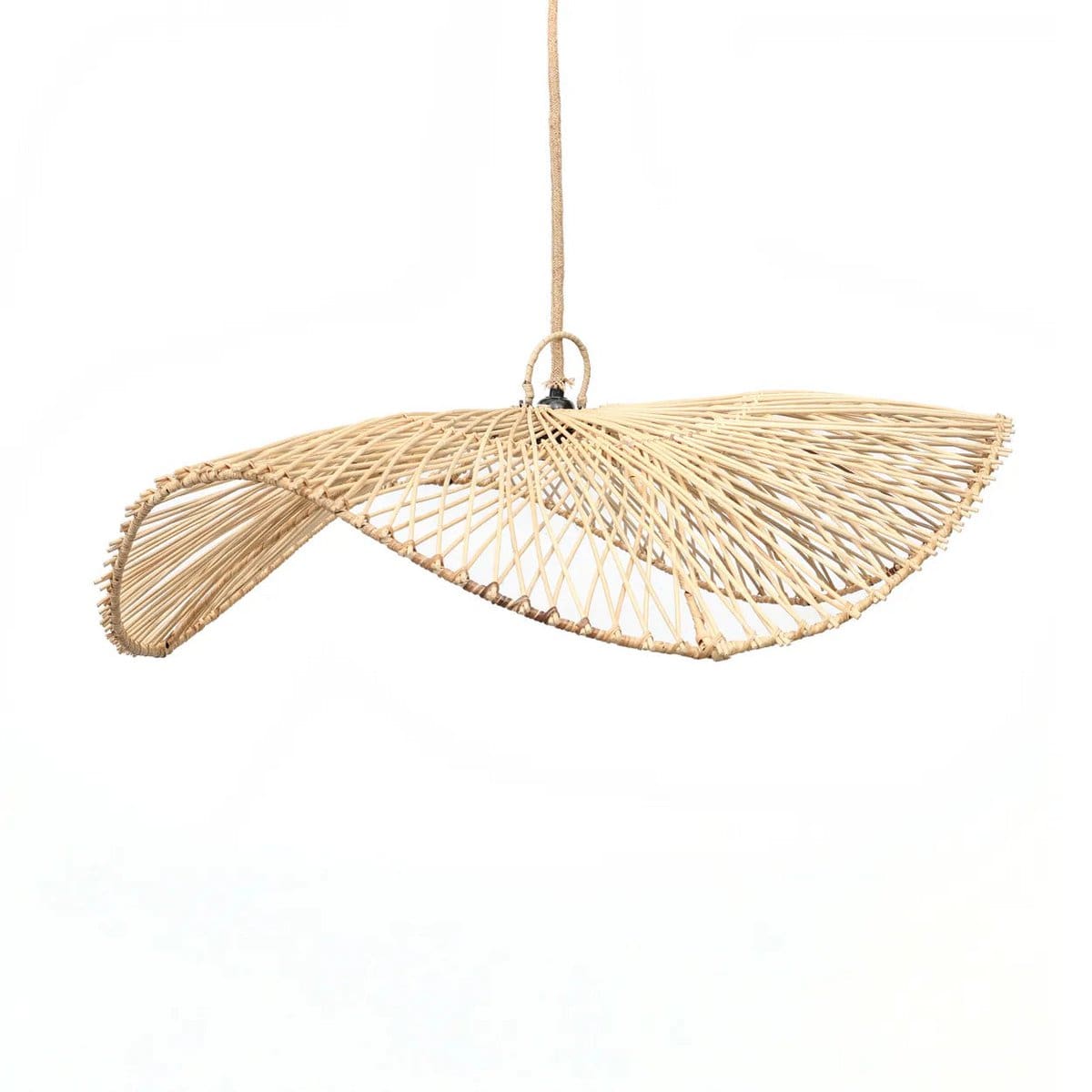 Suspension naturelle Le Chapeau – Tressage en rotin organique Ø75 cm (pièce neuve)
