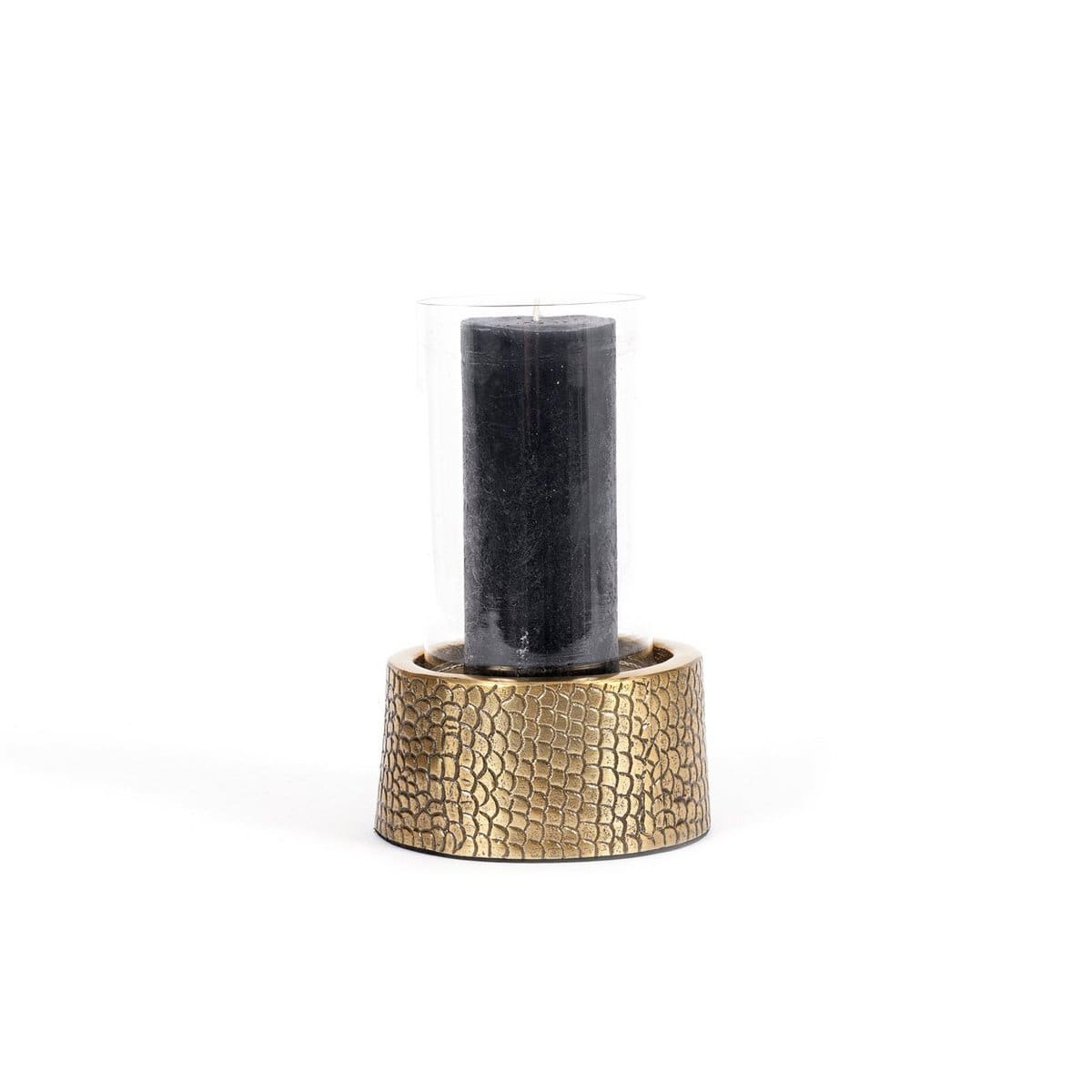 Le Bougeoir Croco avec Verre – Laiton – M