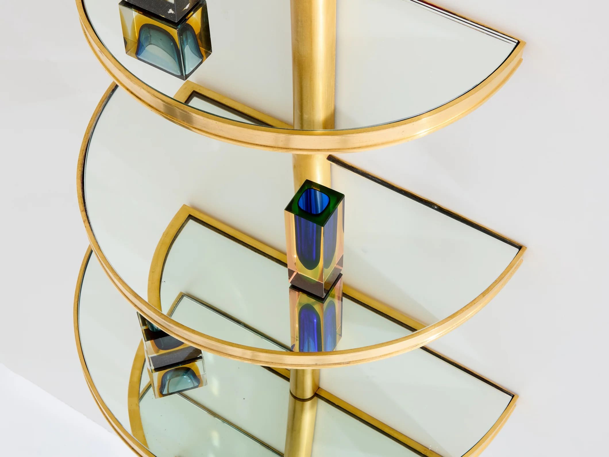 Étagère murale Maison Jansen en bronze et miroirs – Design néoclassique 1932