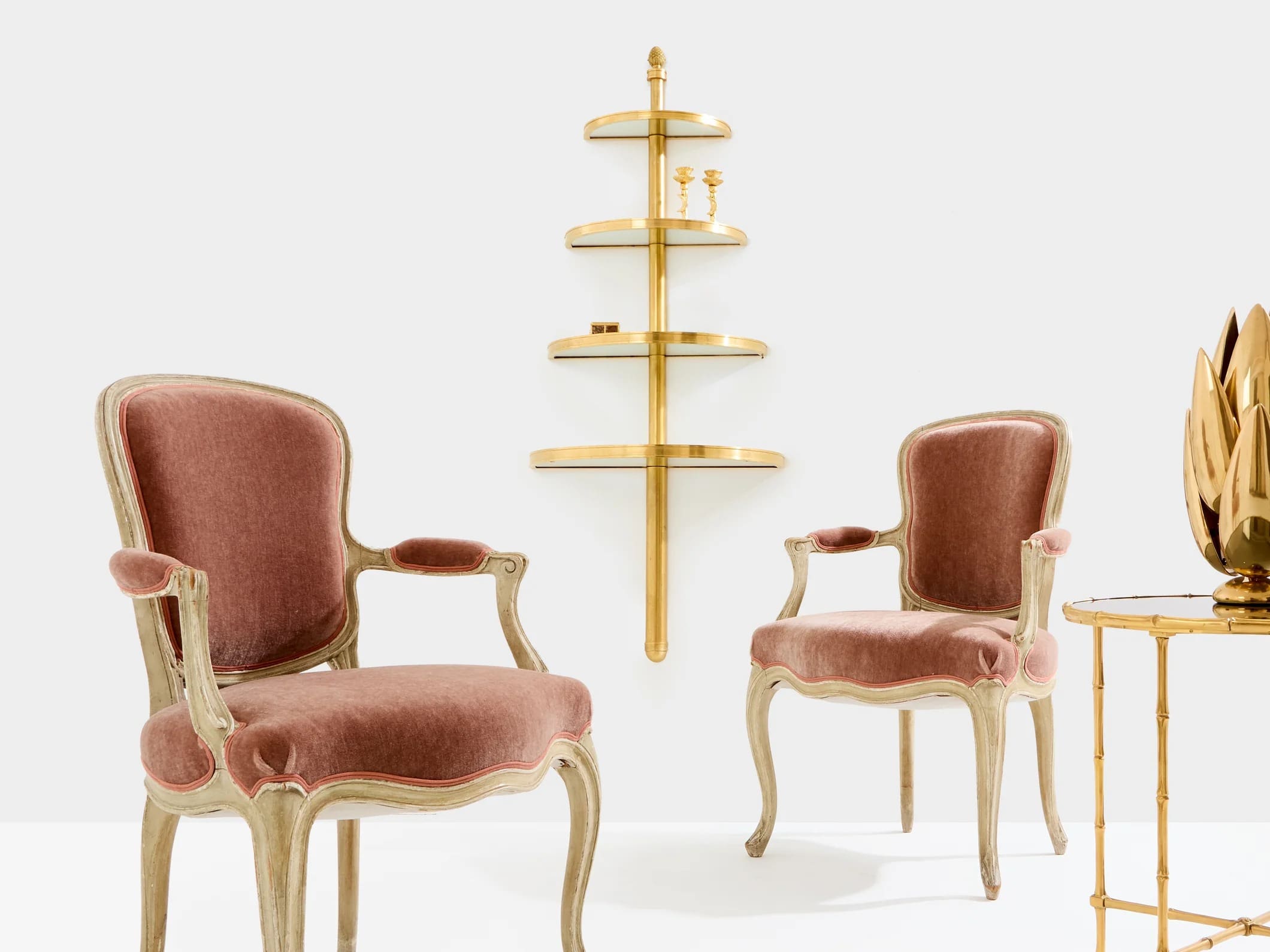 Étagère murale Maison Jansen en bronze et miroirs – Design néoclassique 1932