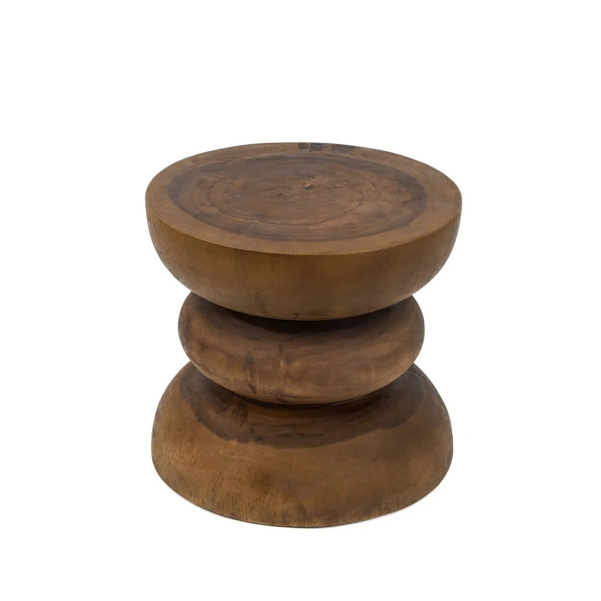 Tabouret Corfou – Sculpture artisanale en bois massif, pièce neuve et polyvalente