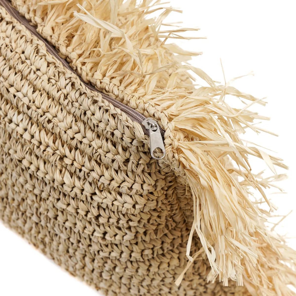 La Housse de Coussin Raphia Rectangulaire – Naturel – 35×100