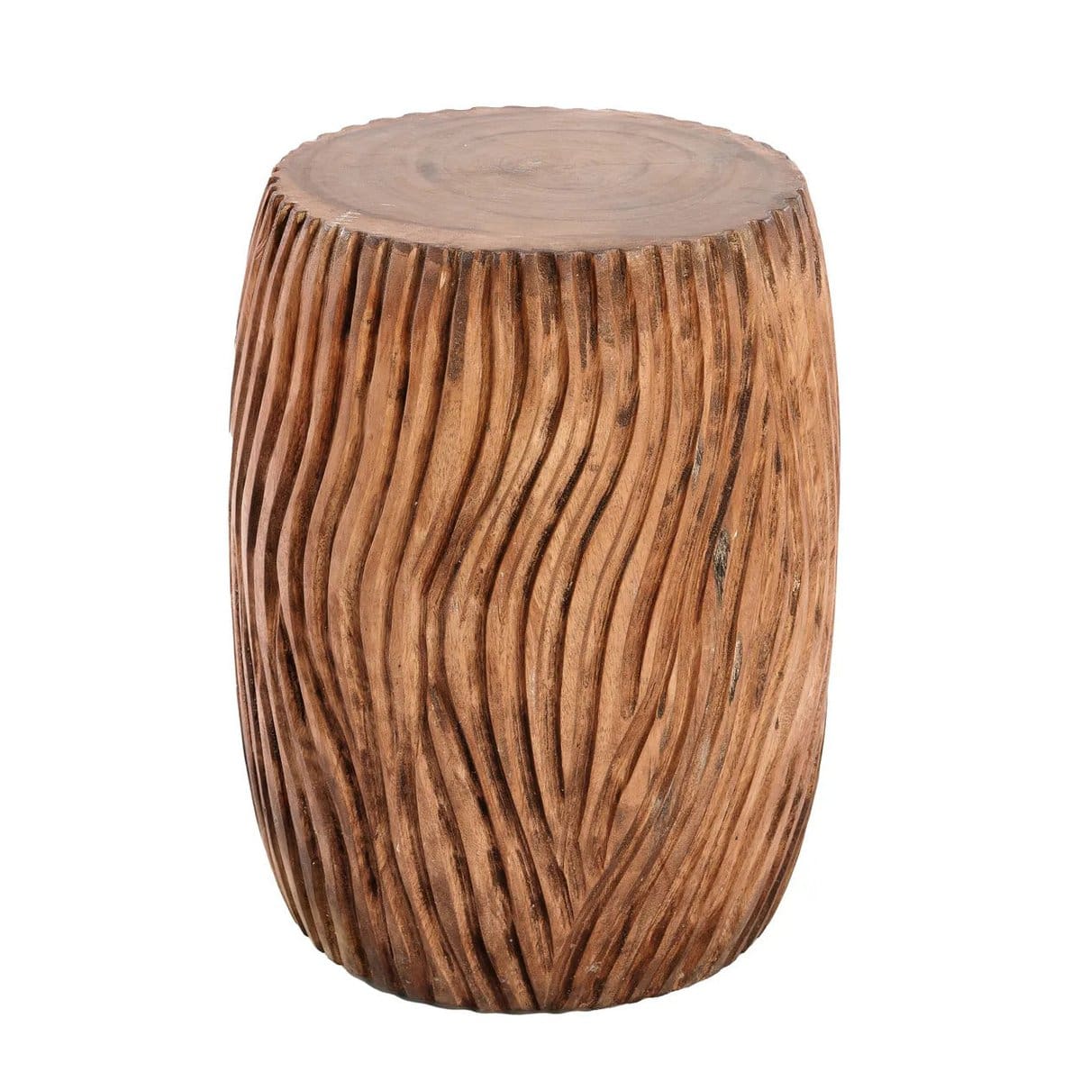Tabouret Célèbes – Sculpture organique en bois de suar (pièce artisanale neuve) – Naturel 30×45 cm