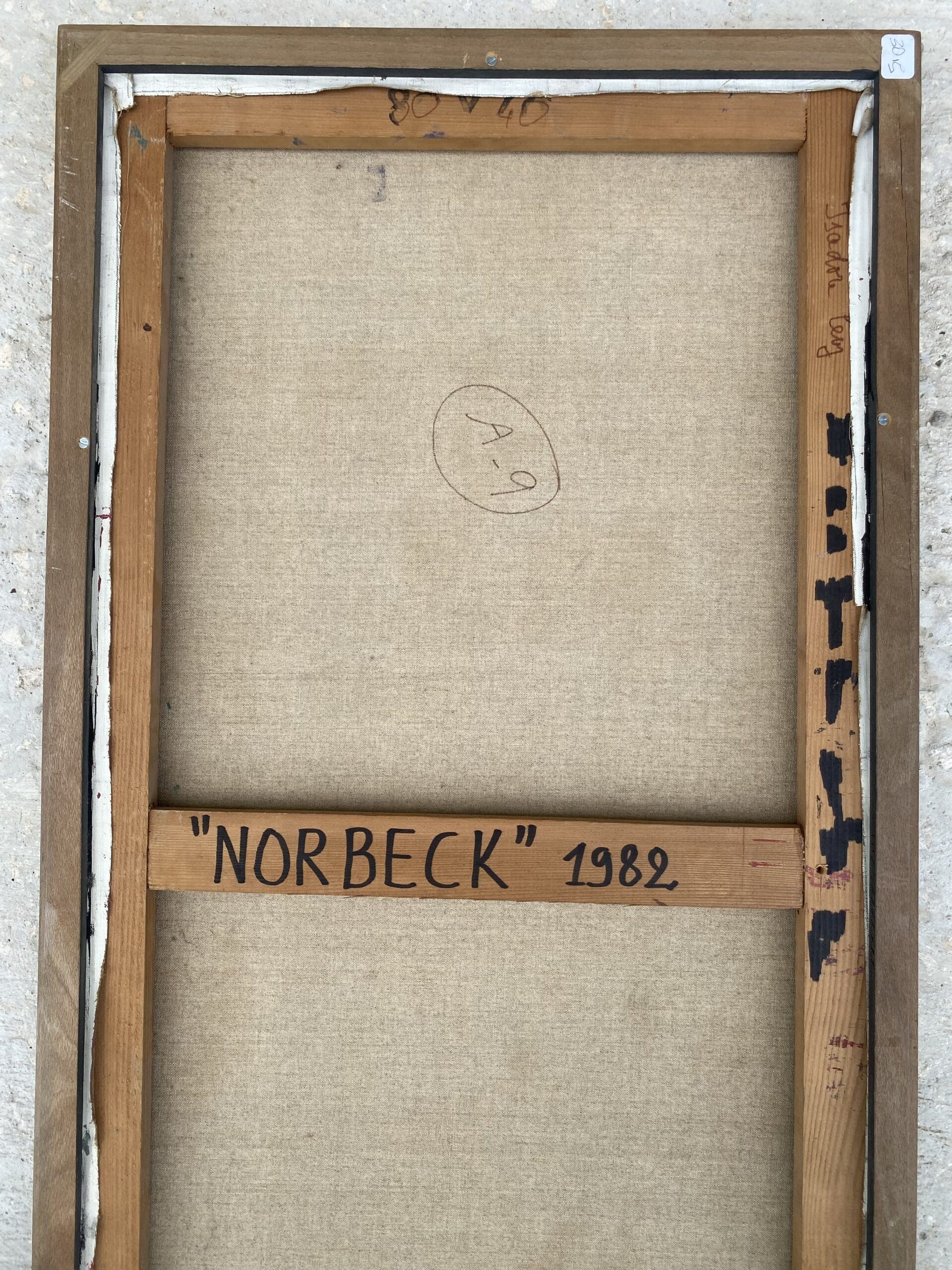 Isadore Lévy – Norbeck (1982), peinture abstraite à l’huile, 80 x 40 cm