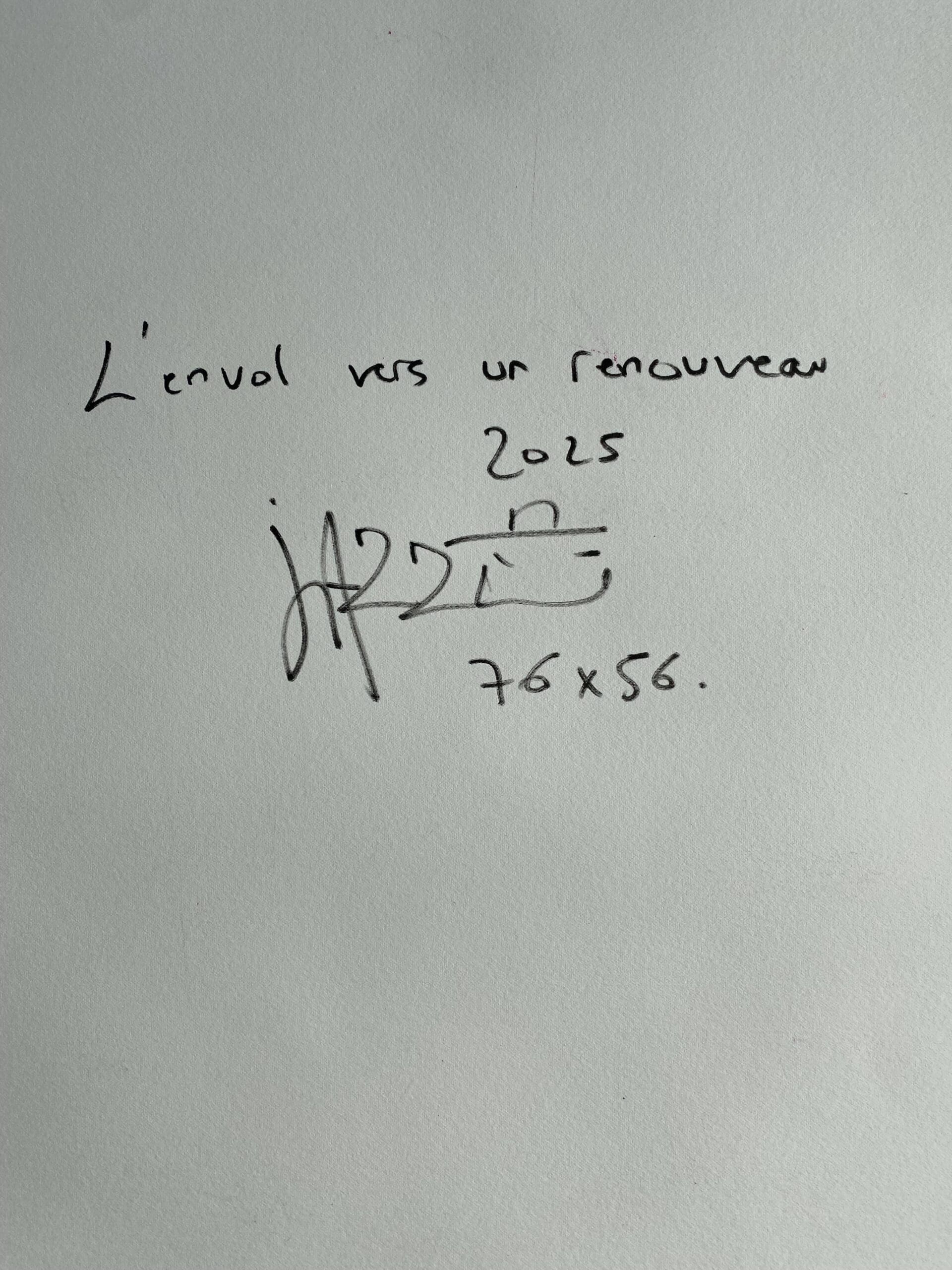 Jazzu – L’envol vers le renouveau (2025), techniques mixtes sur papier