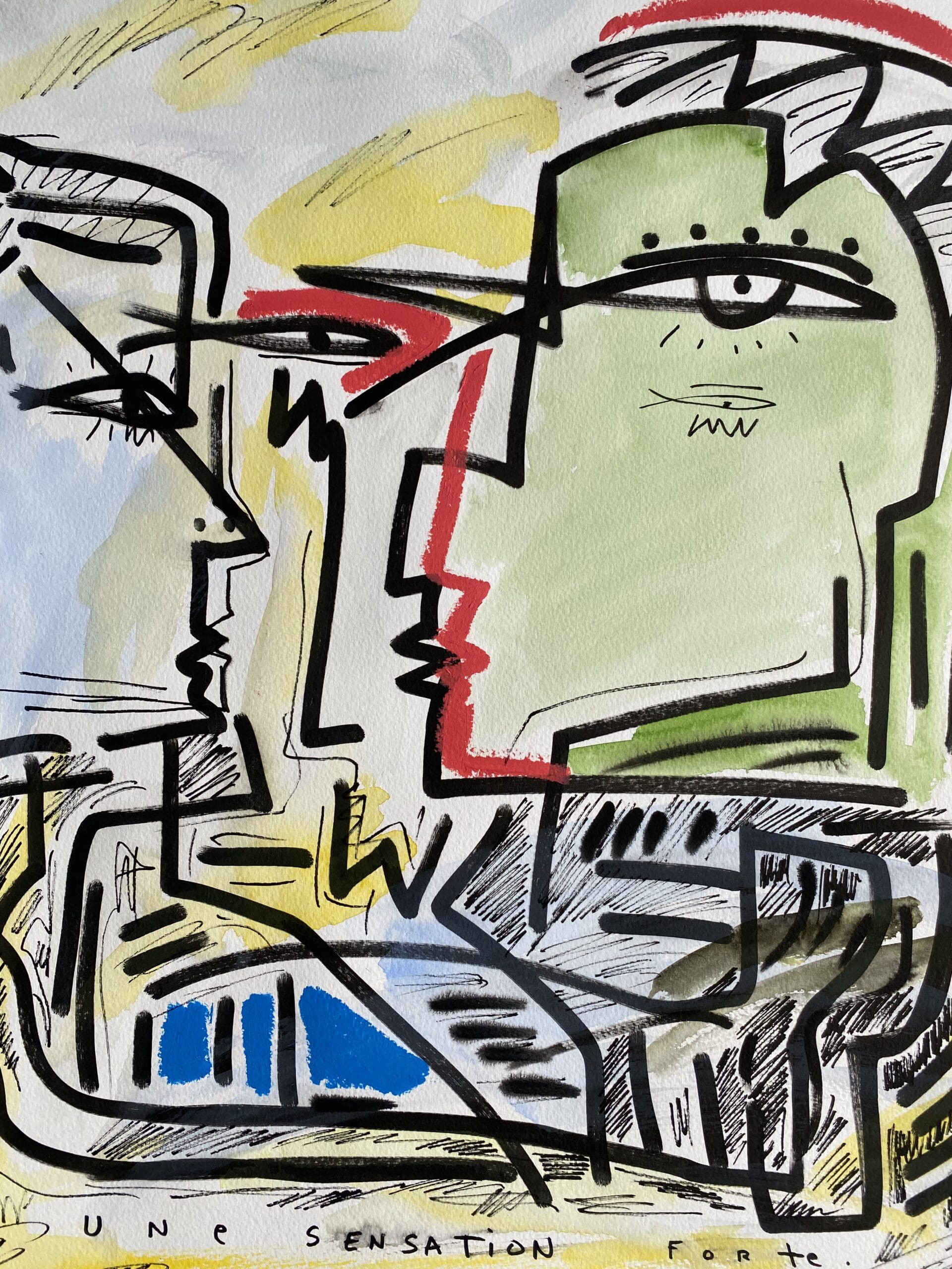 Jazzu – Sensations fortes (2025), techniques mixtes sur papier