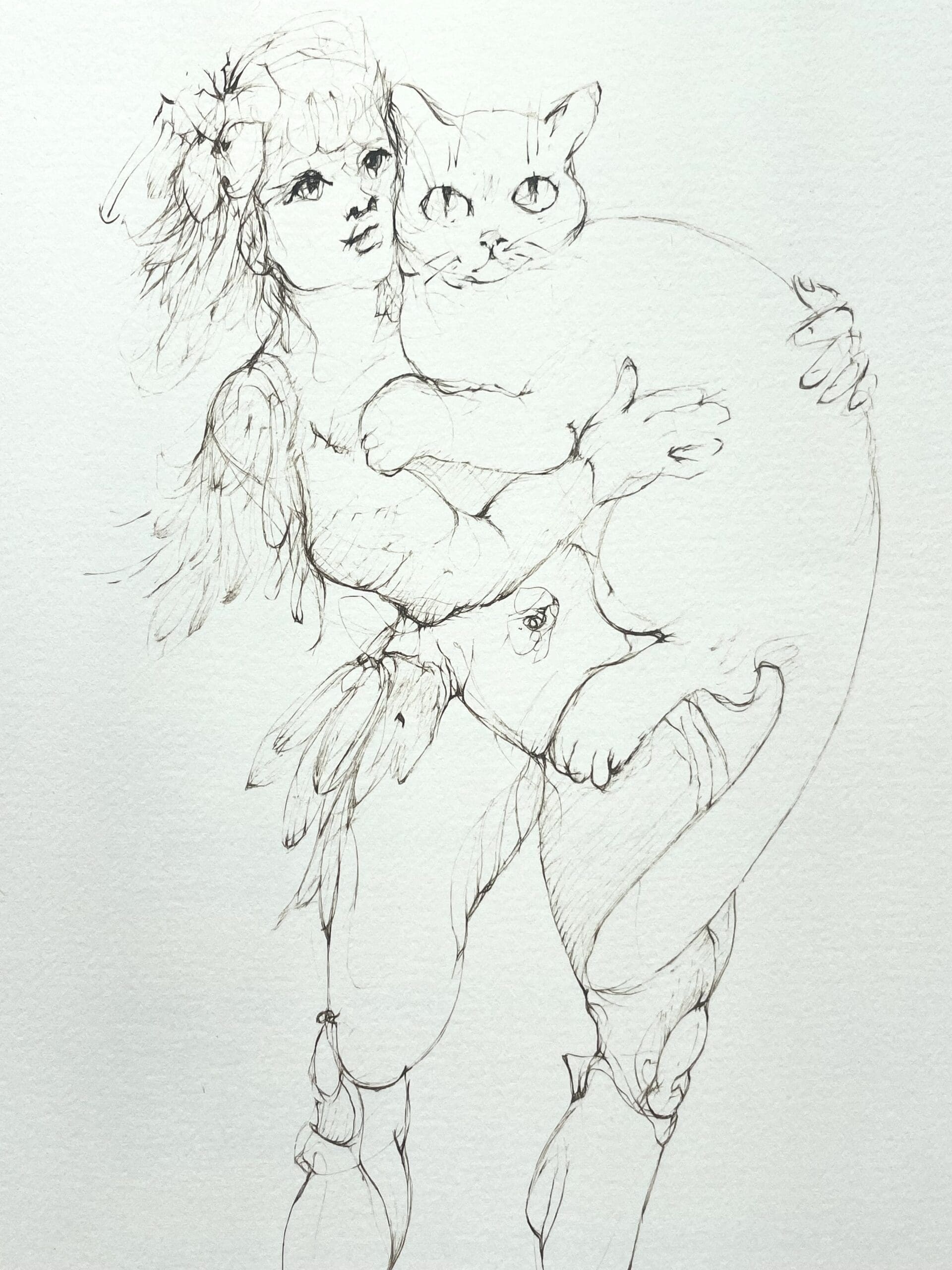 Leonor Fini – Lithographie originale signée, Rogomelec en manteau de plumes, circa 1980