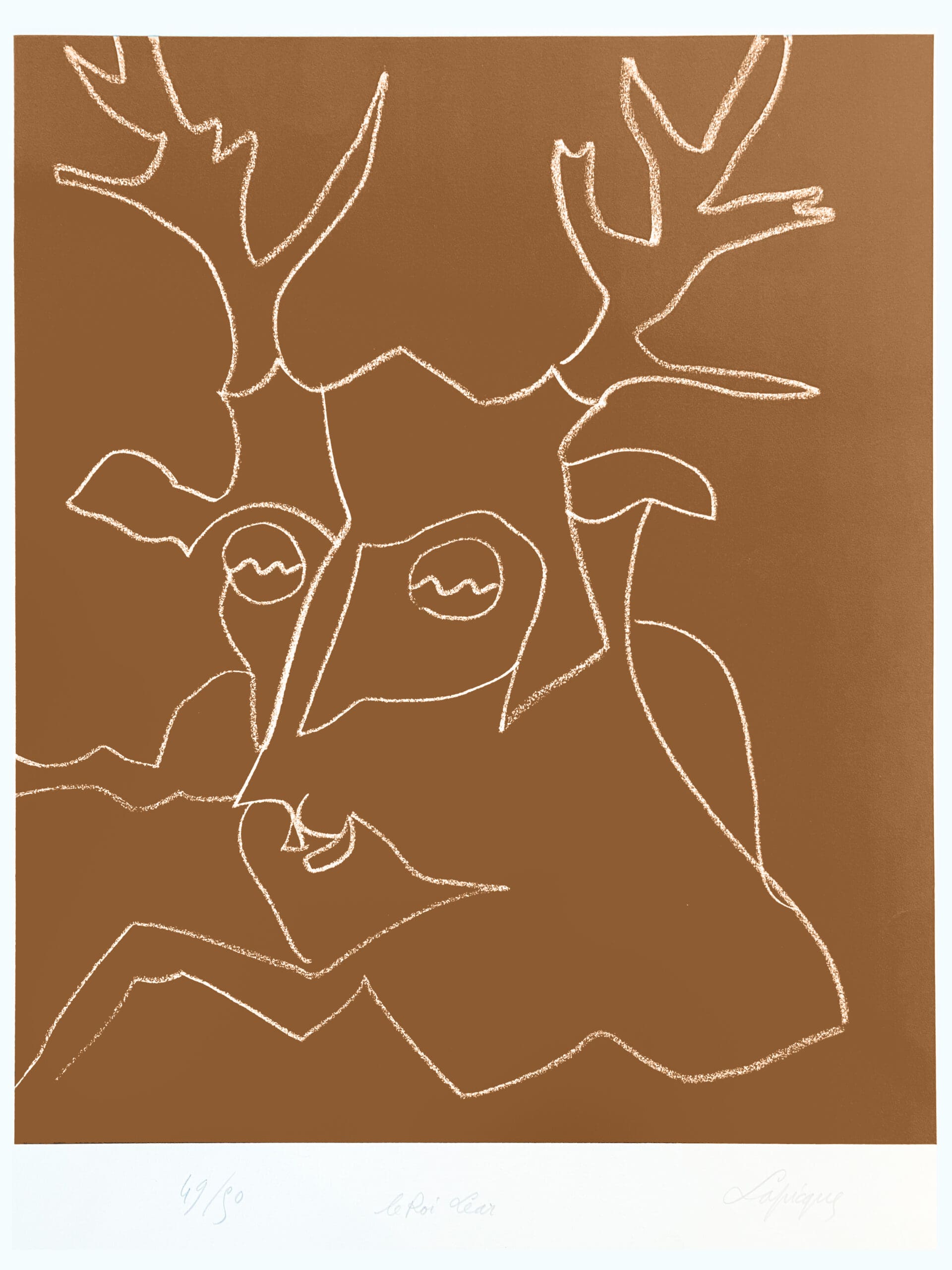Charles Lapique – Le Roi Lear, lithographie originale signée, 1966, tirage 49/50