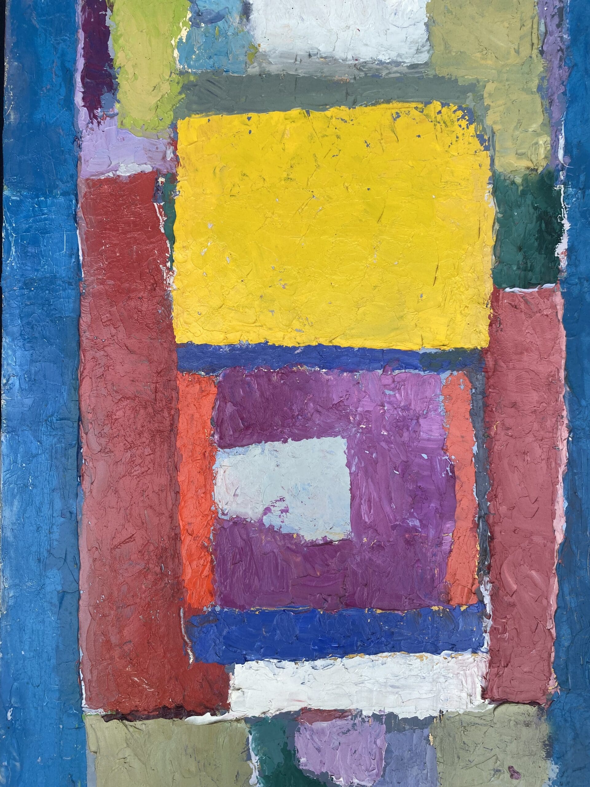 Isadore Lévy – Branford (1971), huile sur toile abstraite, 70 x 35 cm