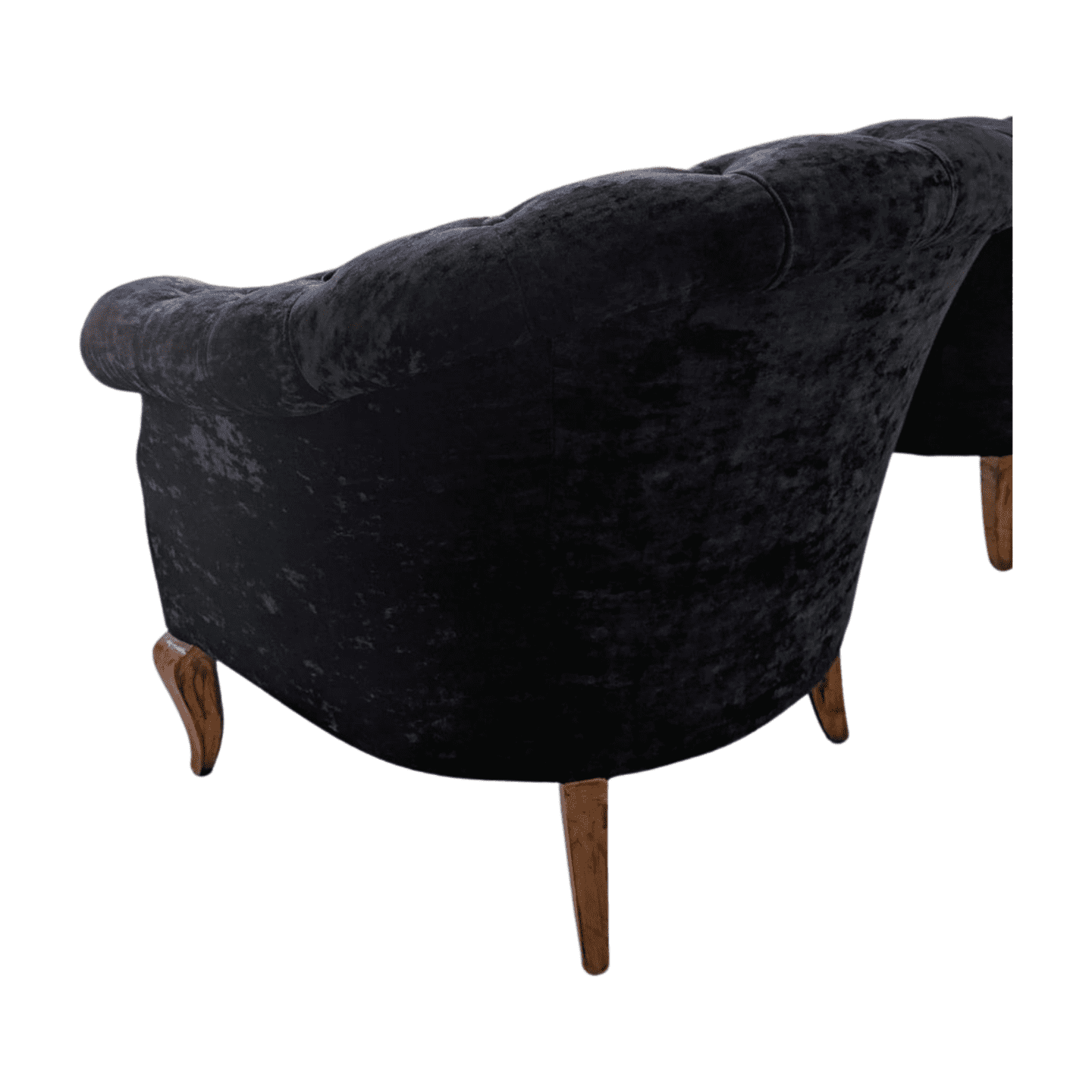 Paire de fauteuils Chesterfield en velours noir – Style vintage 1970