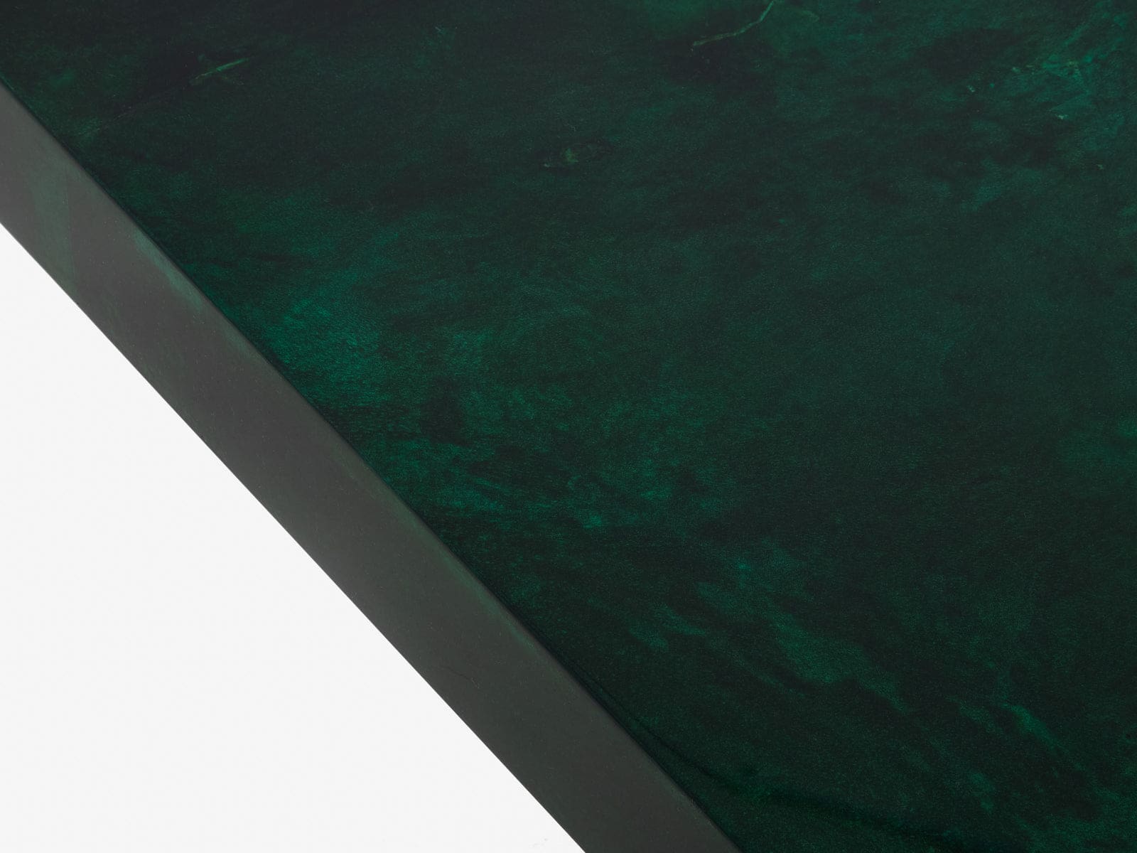 Table basse Aldo Tura en parchemin vert forêt, Italie 1960