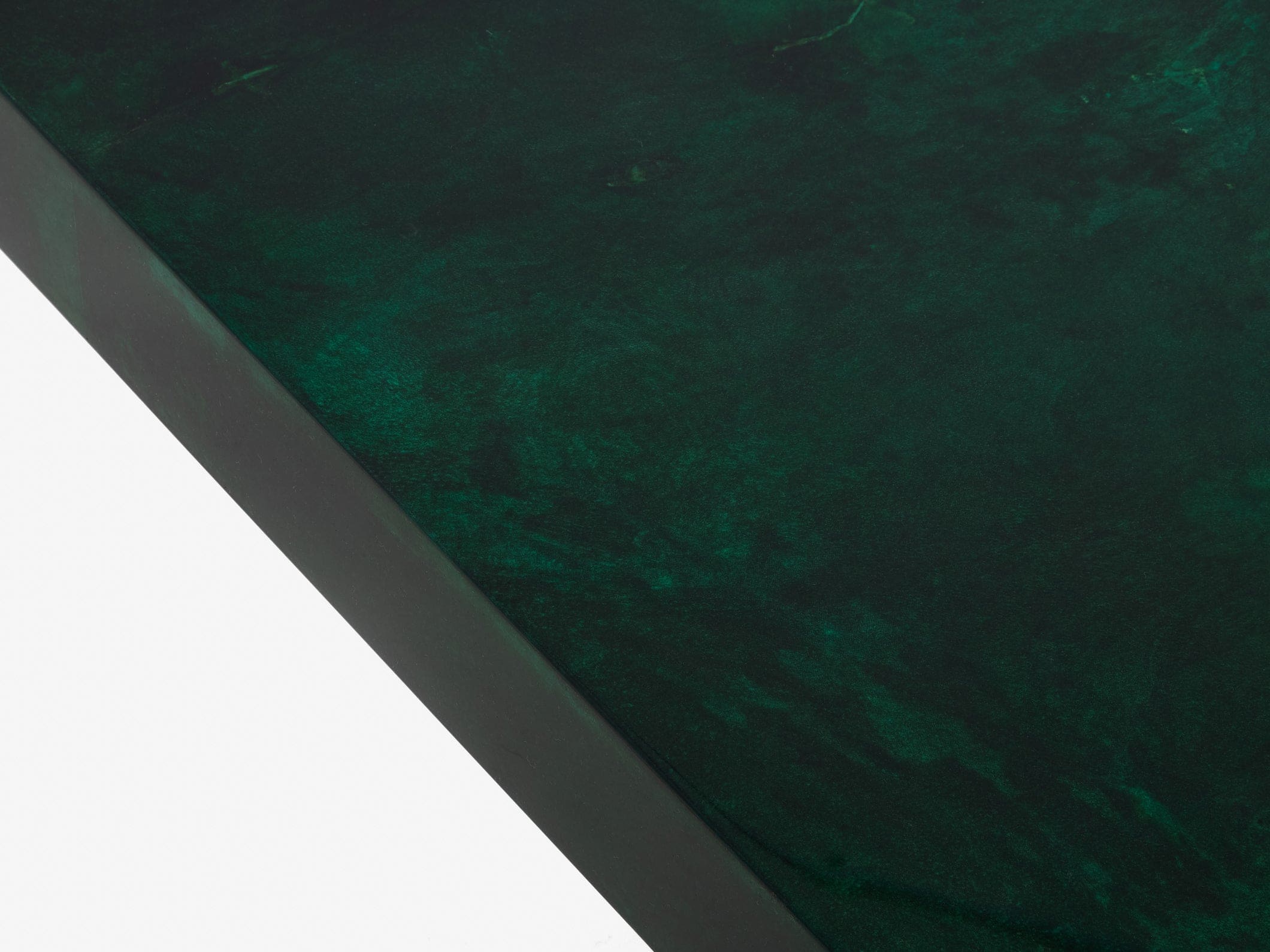 Table basse Aldo Tura en parchemin vert forêt, Italie 1960