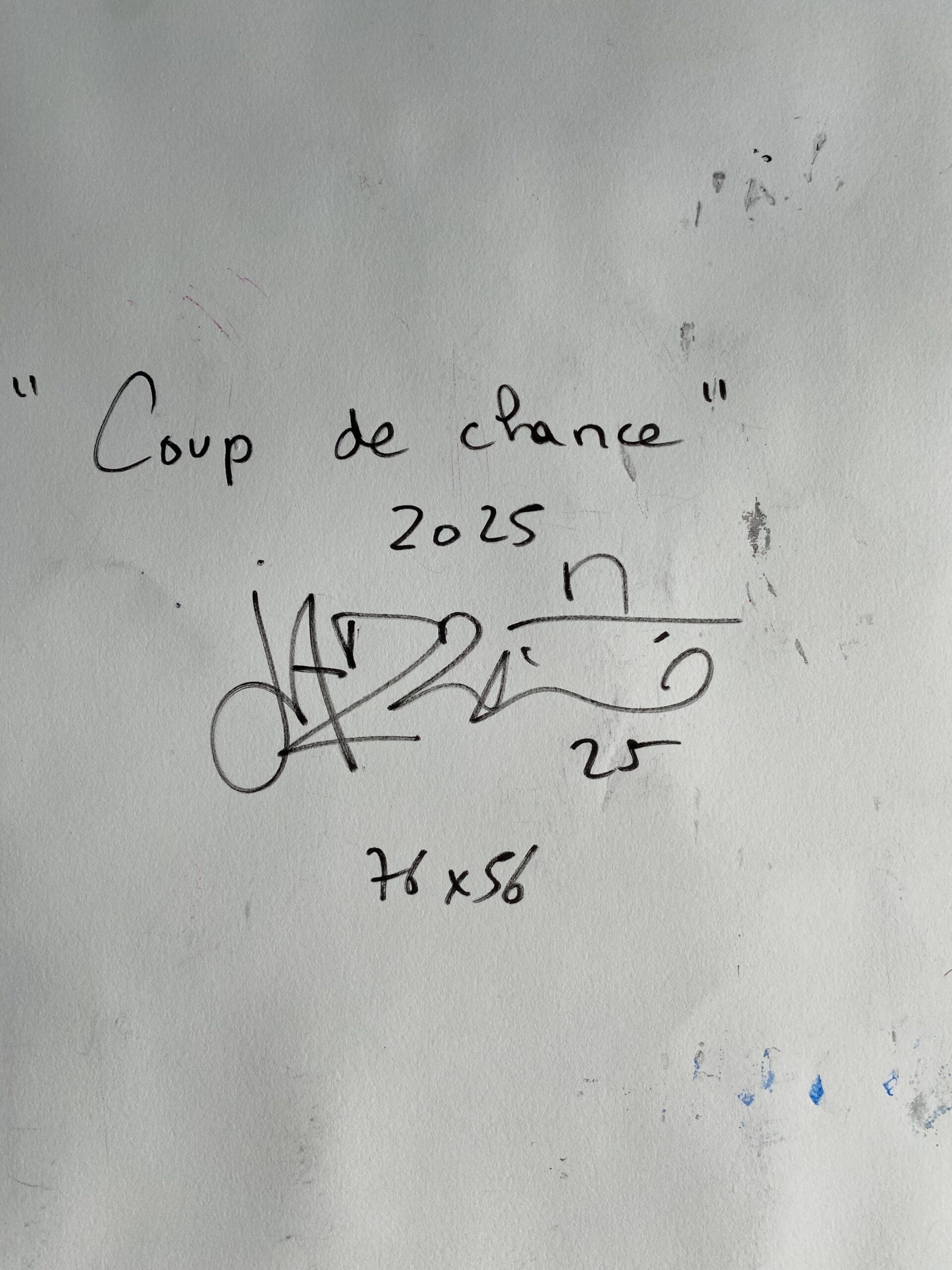 Tableau contemporain signé Jazzu – « Coup de chance » – Art urbain et introspection (2025)