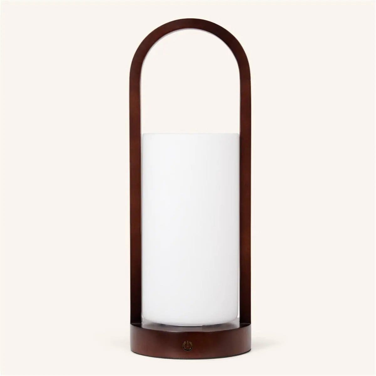 Lampe de table en bois rechargeable Evie marron foncé – Intensité variable et sans fil