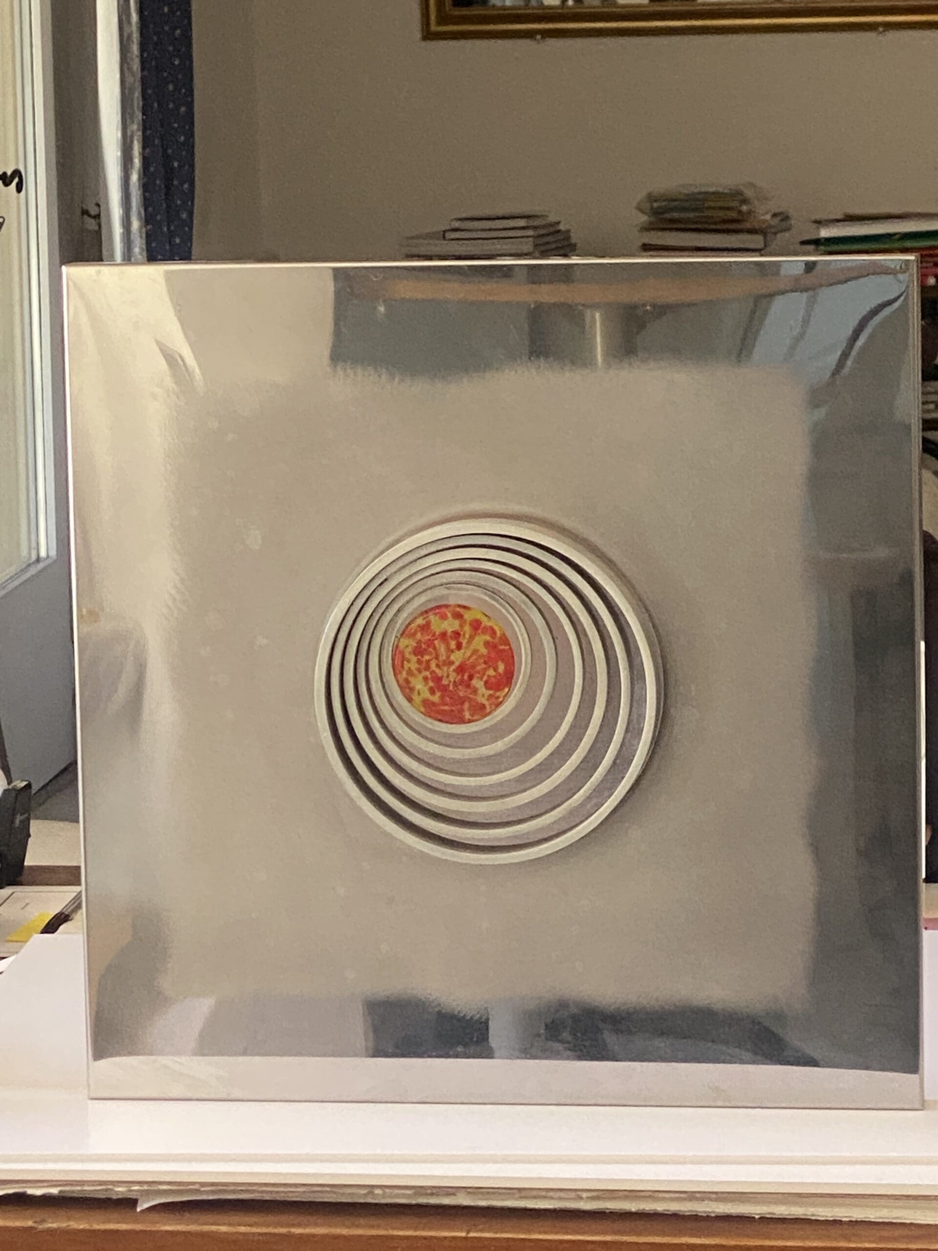 Applique Angelo Brotto en acier poli et verre Murano — Édition Esperia, 1970