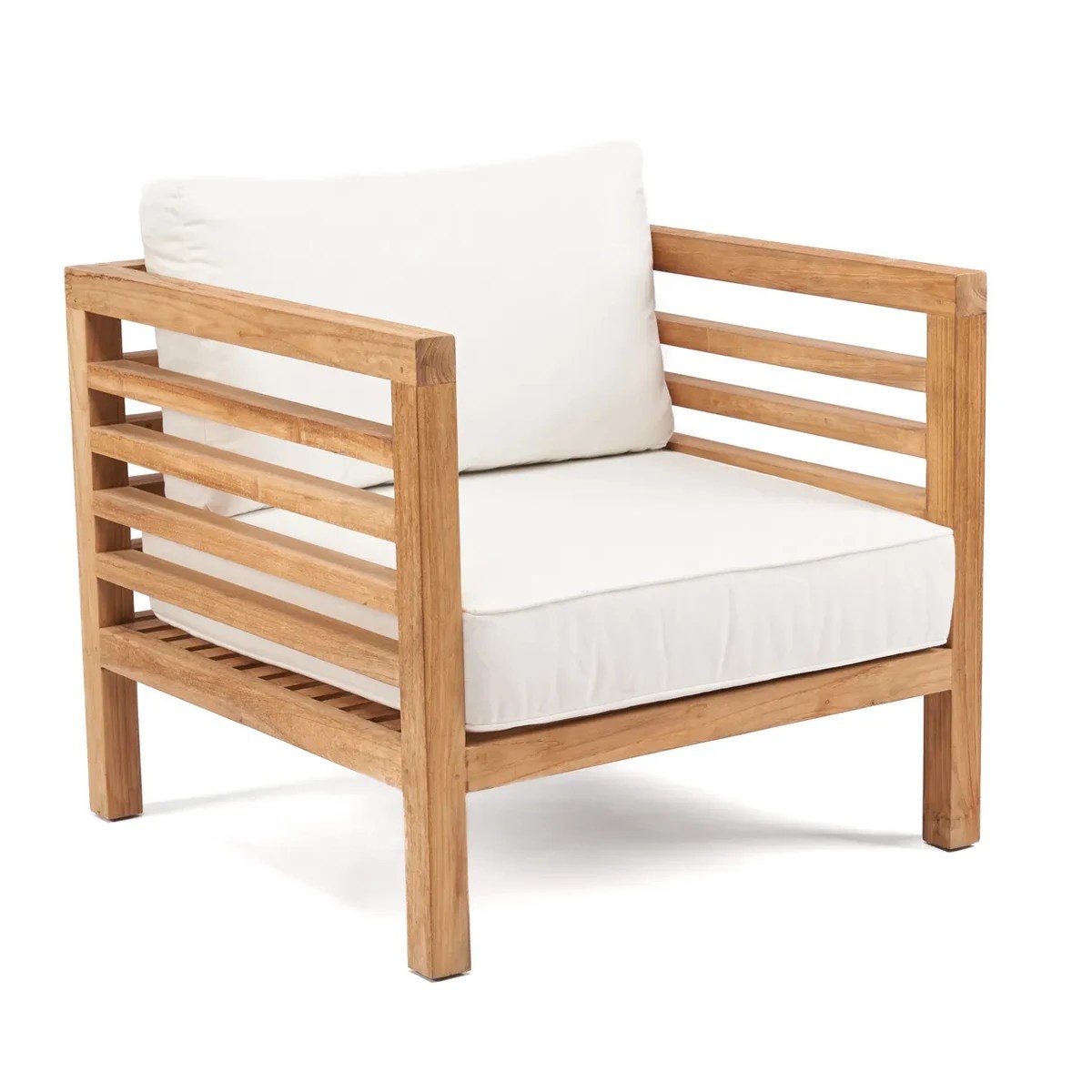 Fauteuil modulaire Moyo – Élégance en teck pour extérieur contemporain (pièce neuve)