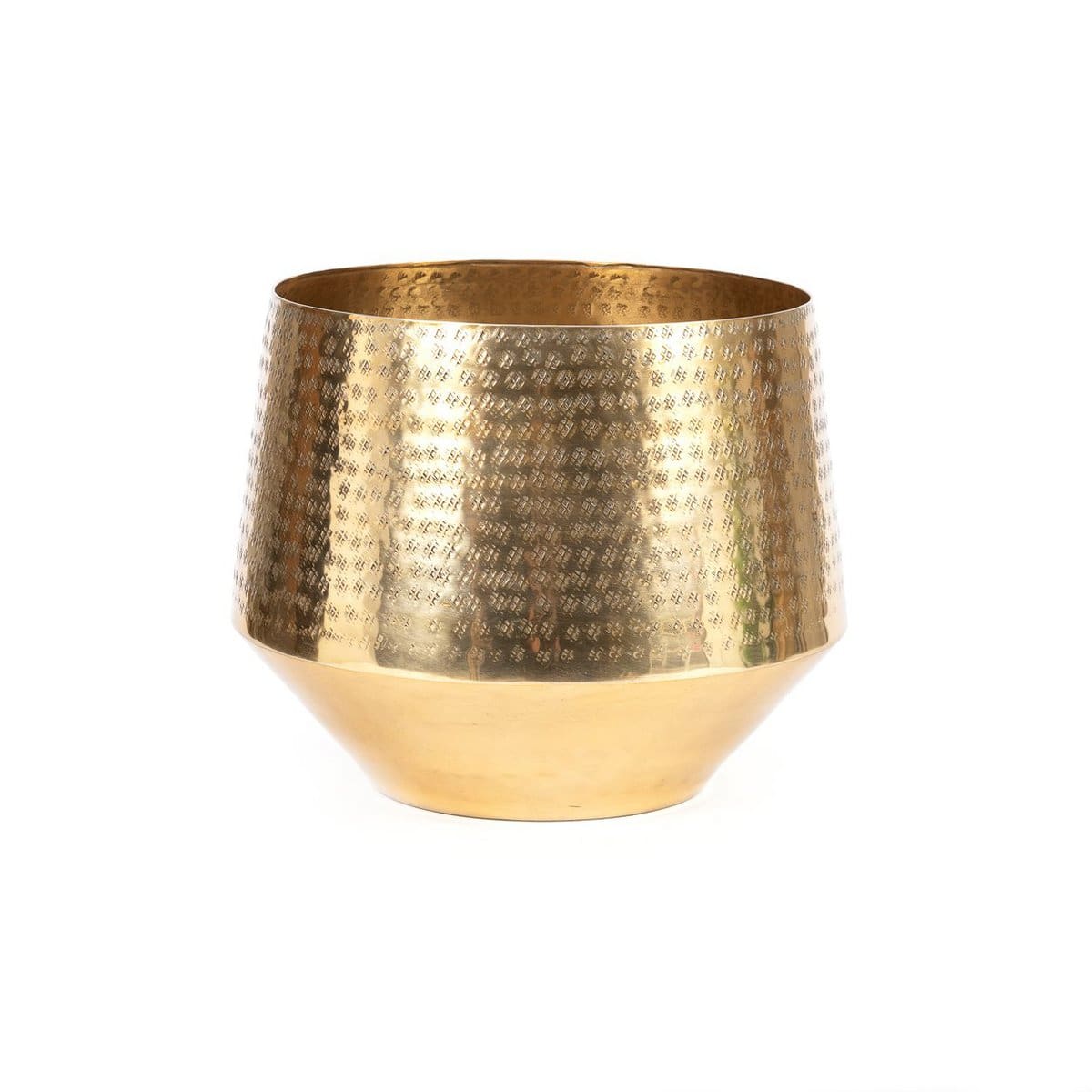 Jardinière Martelée – Laiton doré XL à la texture artisanale et forme élancée