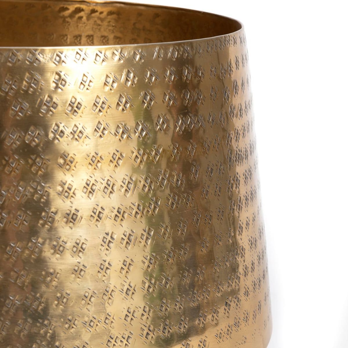 Jardinière Martelée – Laiton doré XL à la texture artisanale et forme élancée