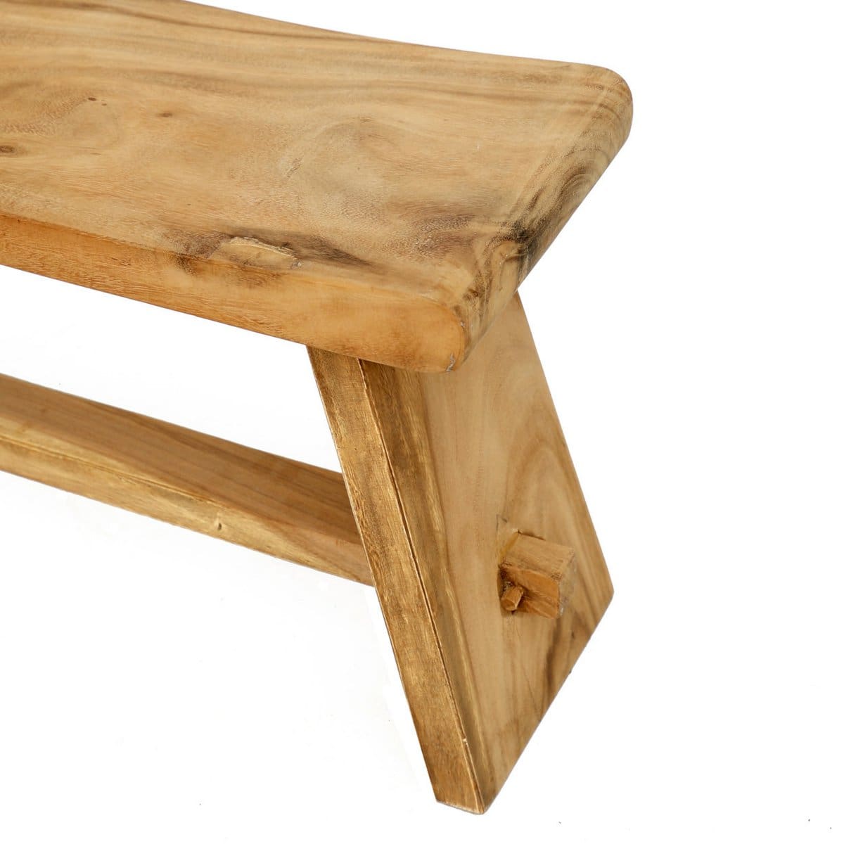 Banc Suar Nature – Bois massif sculpté à la main (120 cm, pièce neuve)