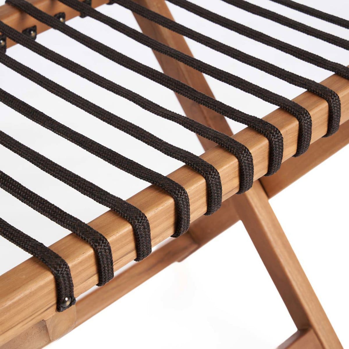 Accueil Pratique – Porte-bagages artisanal en bois et sangles textiles (taille M, pliable)