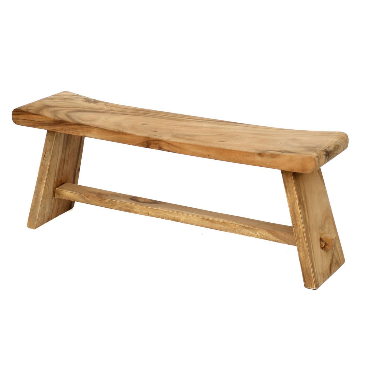 Banc Suar Nature – Bois massif sculpté à la main (120 cm, pièce neuve)