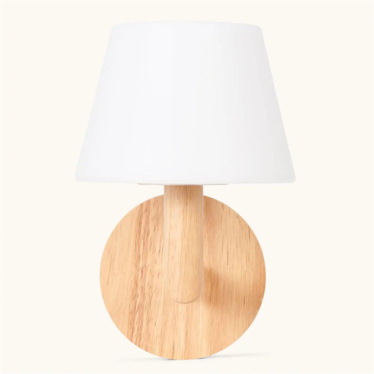 Lampe murale rechargeable TED en bois brun clair – Éclairage sans fil, dimmable et design artisanal (pièce neuve)