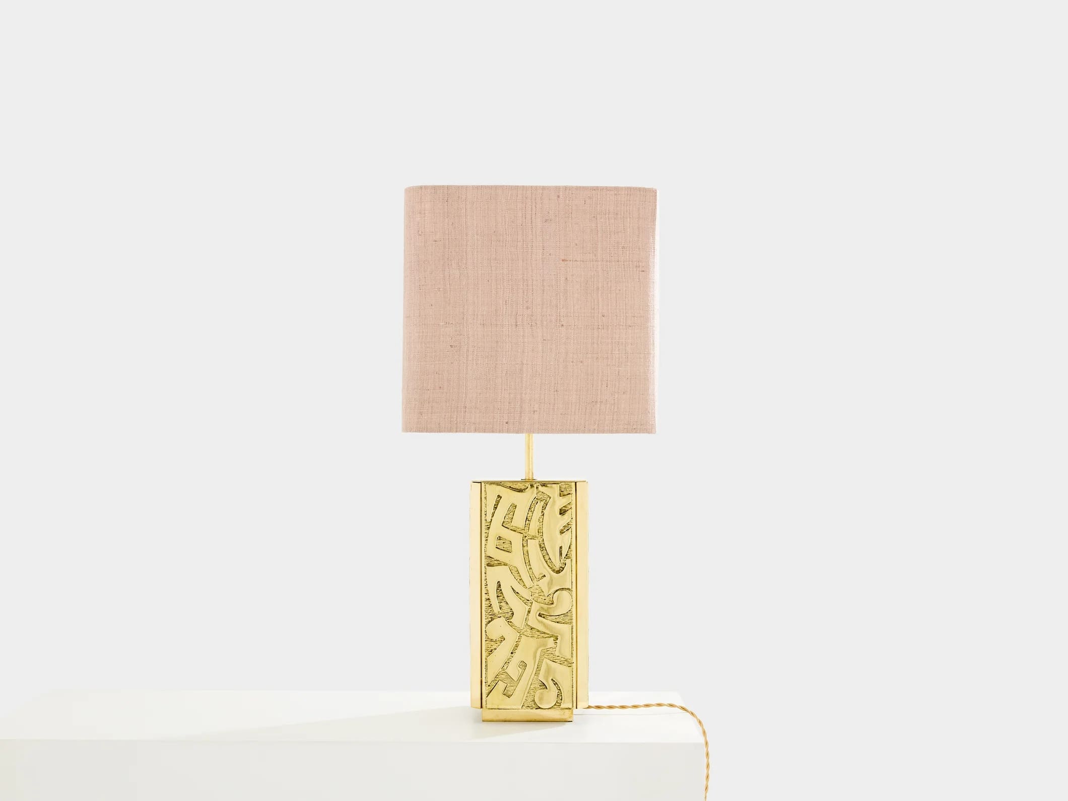 Lampe Lova Création en laiton gravé – Belgique – Années 70