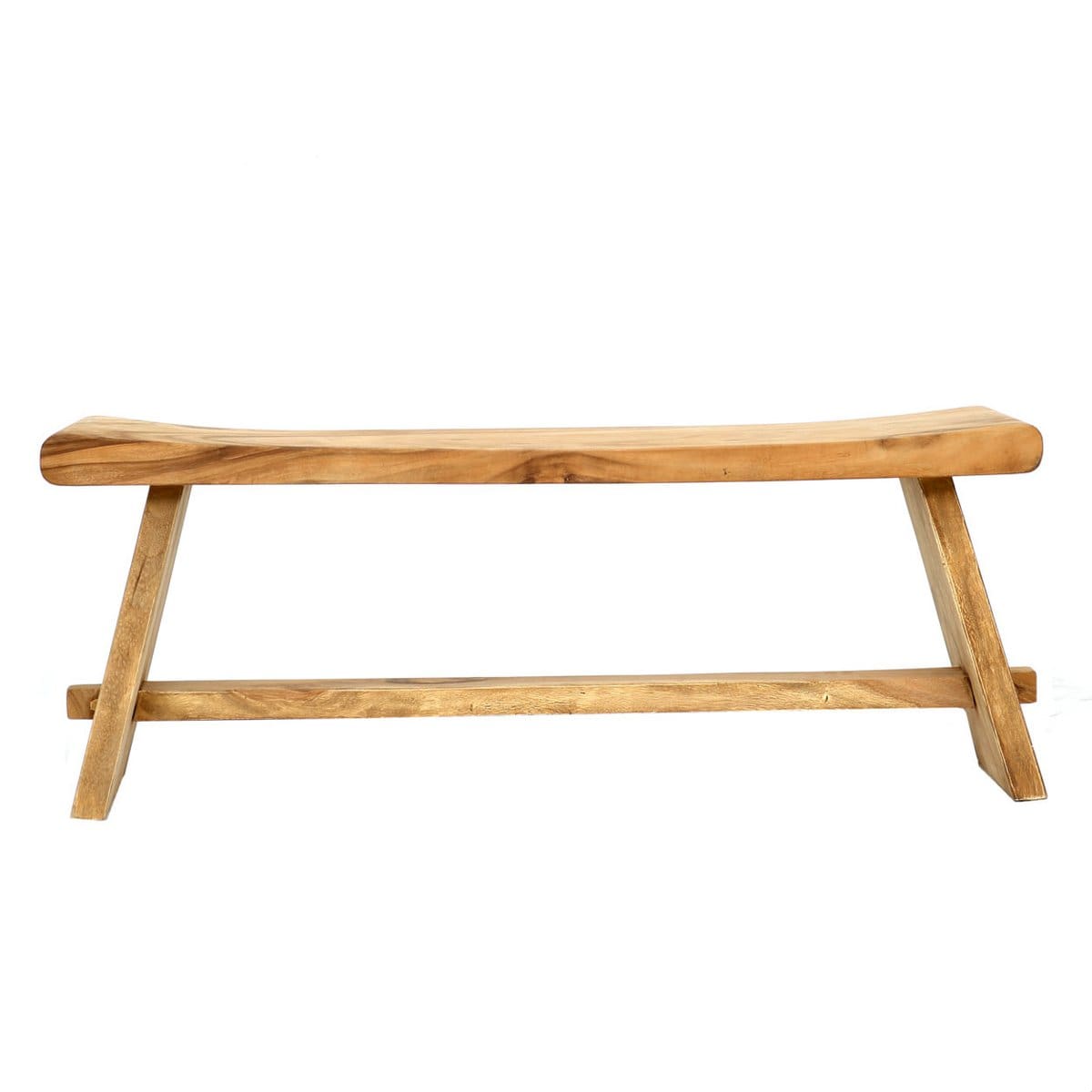 Banc Suar Nature – Bois massif sculpté à la main (120 cm, pièce neuve)