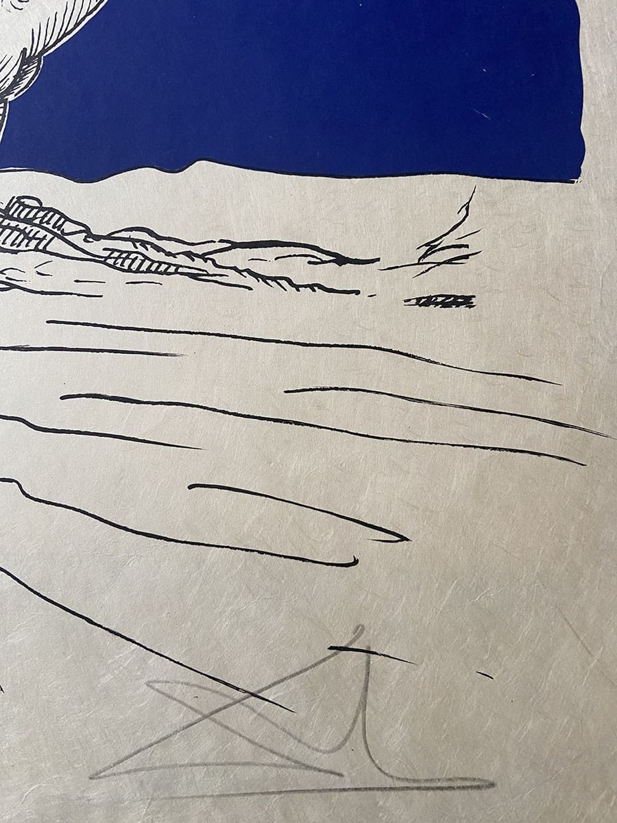 Les songes drolatiques de Pantagruel bleu – Lithographie Salvador Dalí signée, 1973