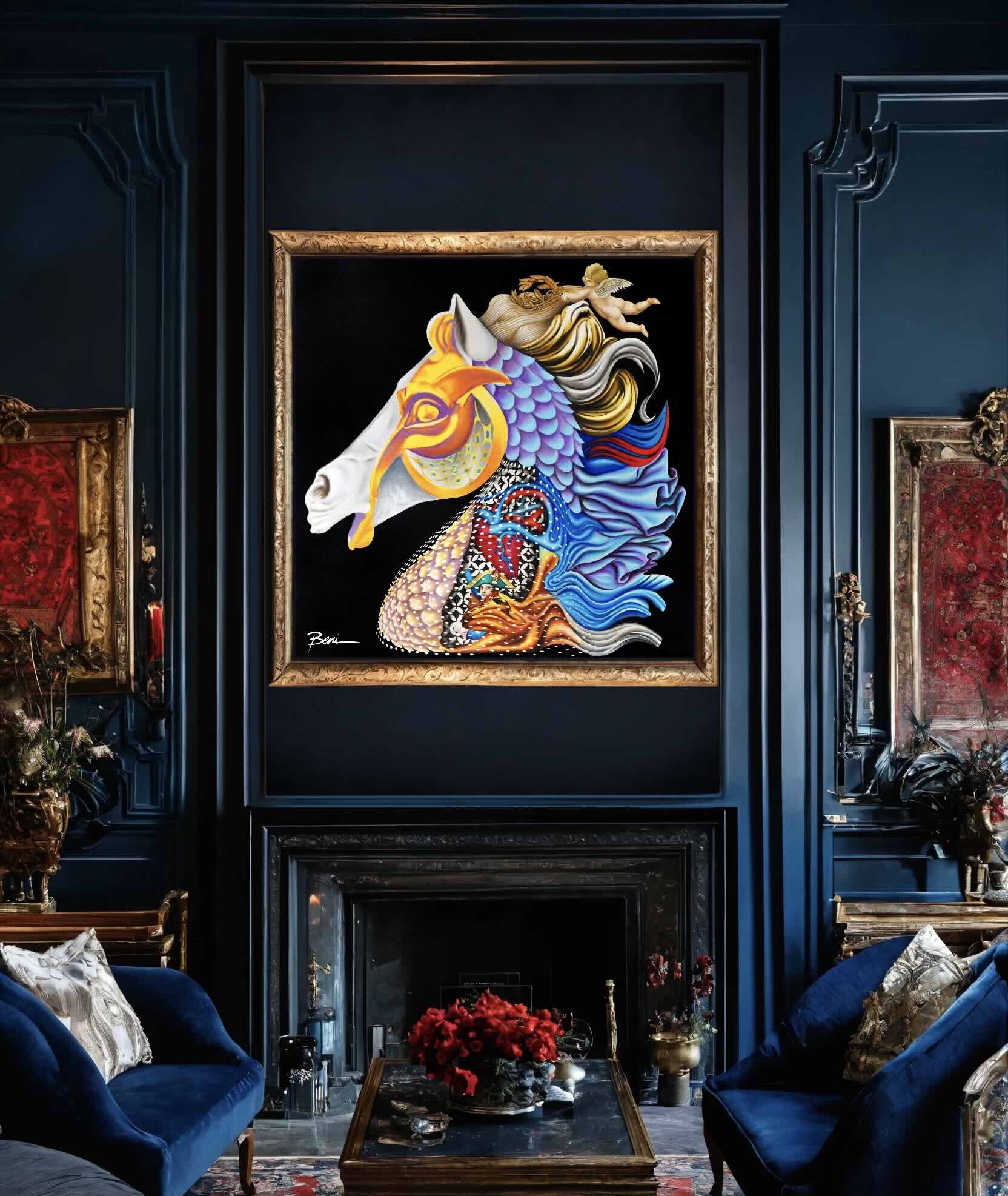 Marengo – Peinture Beni à l’huile, allégorie contemporaine de Napoléon (2020)