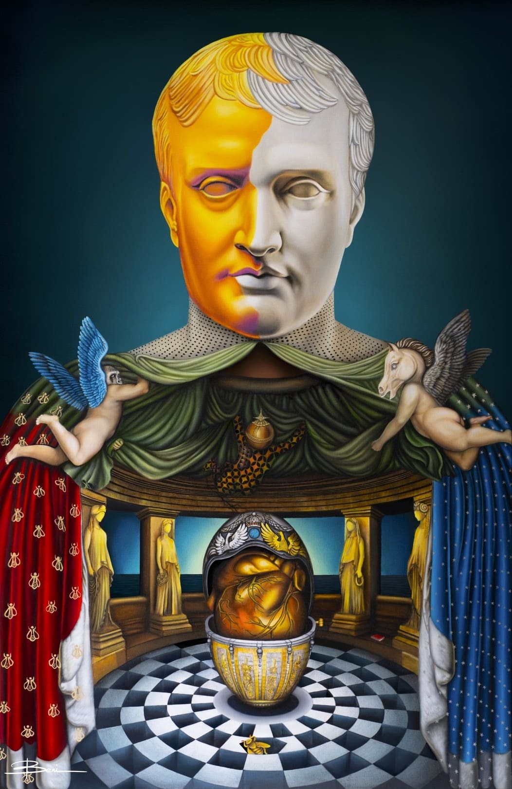 Napoléon Bonaparte – Œuvre originale à l’huile par Beni (2021), grand format