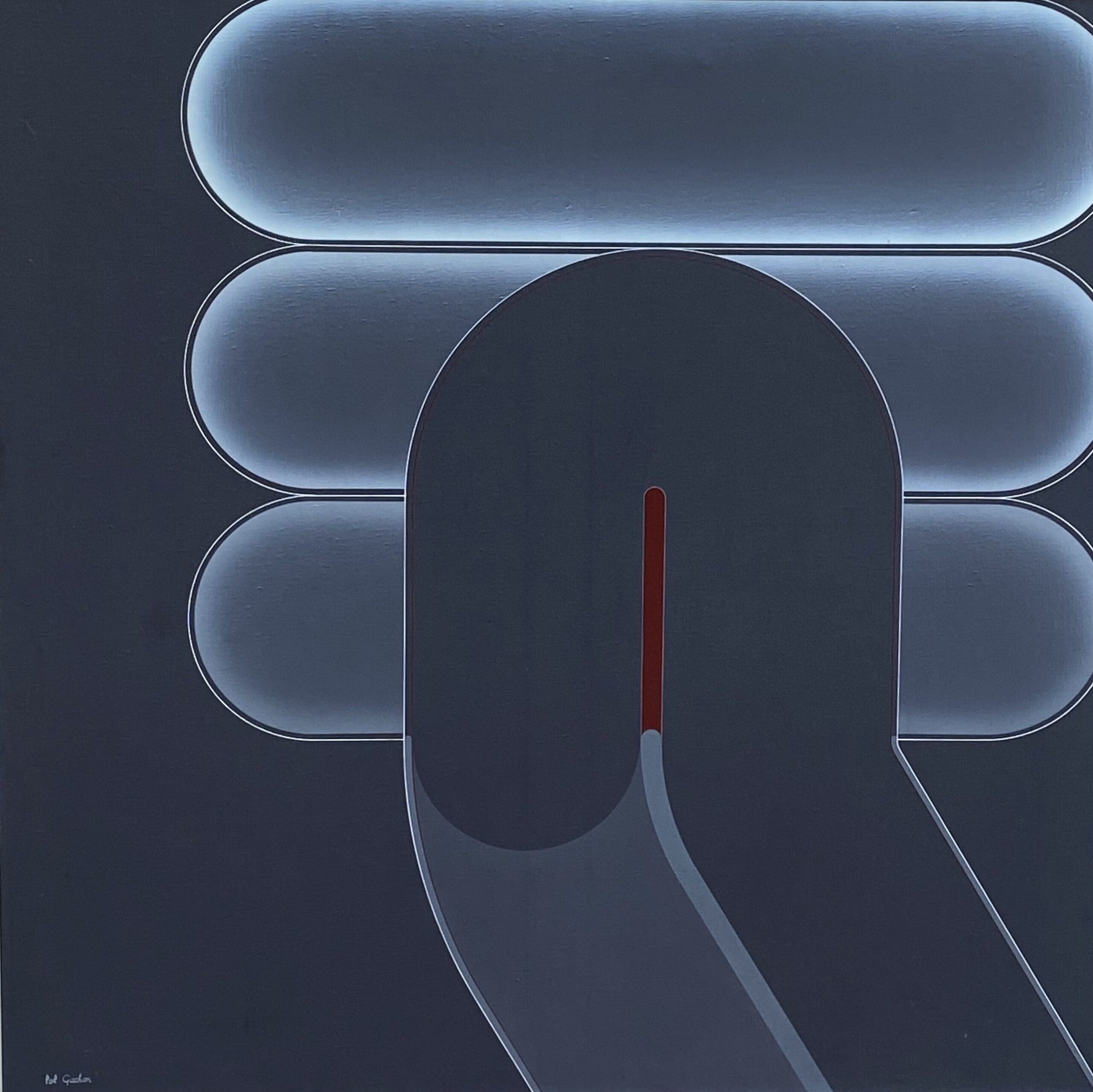 Nuage GF, 1968 – Pol Gachon, peinture abstraite géométrique sur toile