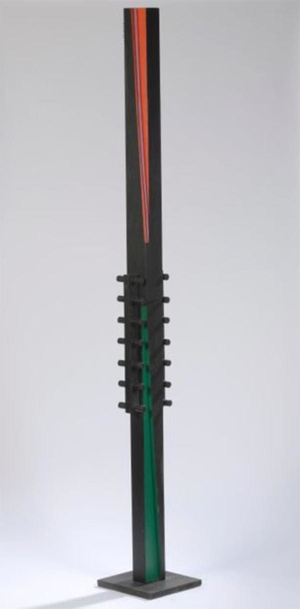 Joël Froment – S Colonne 2, 2003 – Sculpture acrylique sur bois, signée