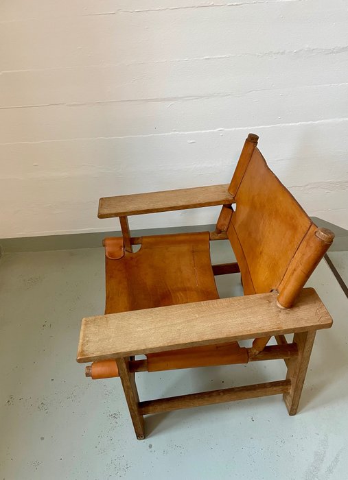 Fredericia Stolefabrik - Borge Mogensen - Fauteuil - Chaise en toile - Cuir