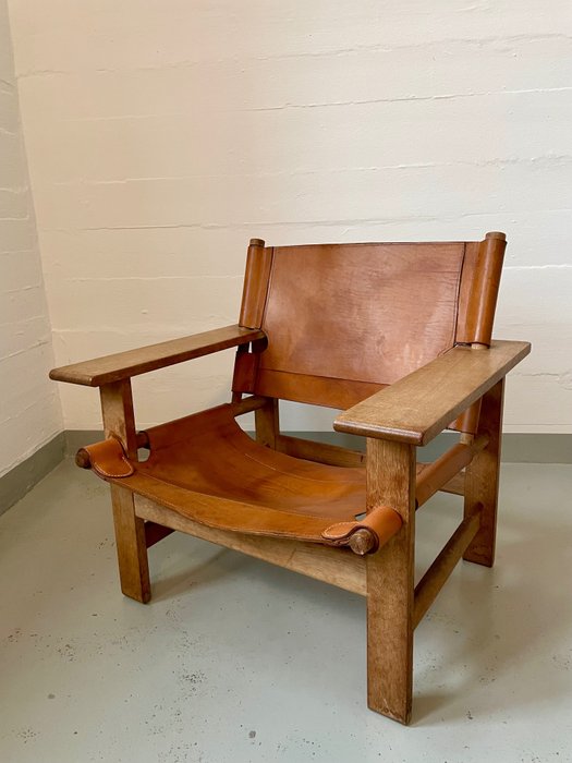 Fredericia Stolefabrik - Borge Mogensen - Fauteuil - Chaise en toile - Cuir