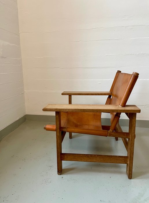 Fredericia Stolefabrik - Borge Mogensen - Fauteuil - Chaise en toile - Cuir
