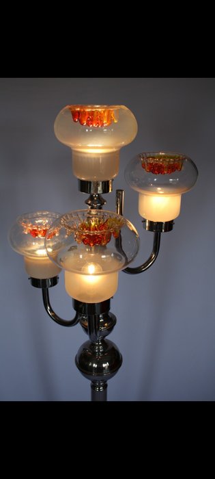 Lampadaire - Métal, Verre