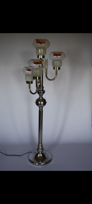 Lampadaire - Métal, Verre