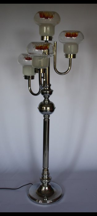 Lampadaire - Métal, Verre
