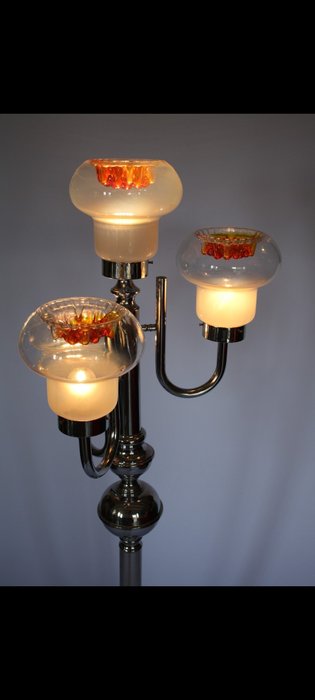 Lampadaire - Métal, Verre