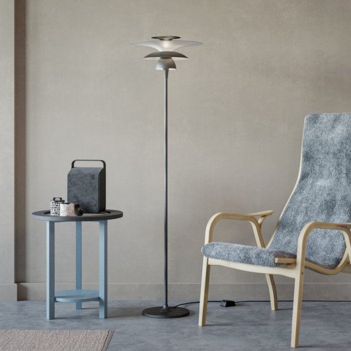 Belid - Joakim Fihn - Lampadaire - Picasso Ø38 - Gris Oxyde - Aluminium