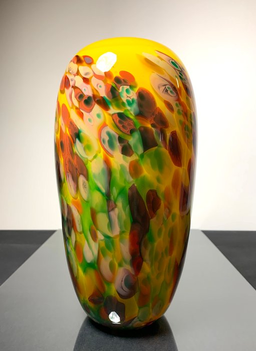 Maxence Parot - Vase - Vase unique Opalines et couleurs 25cm - Verre
