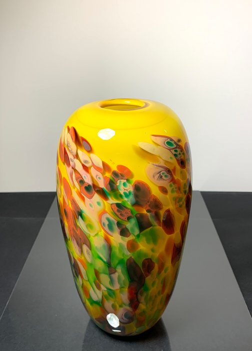 Maxence Parot - Vase - Vase unique Opalines et couleurs 25cm - Verre