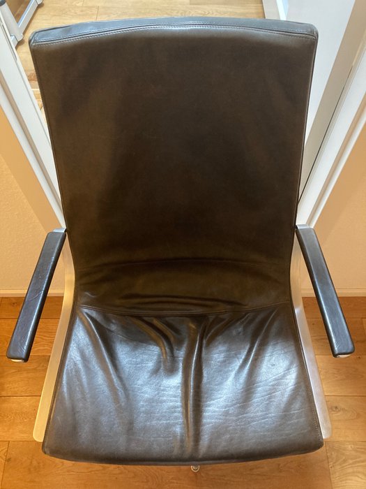 Knoll - Bernd Münzebrock - Chaise de bureau - Chaise Logos - Acier, Cuir