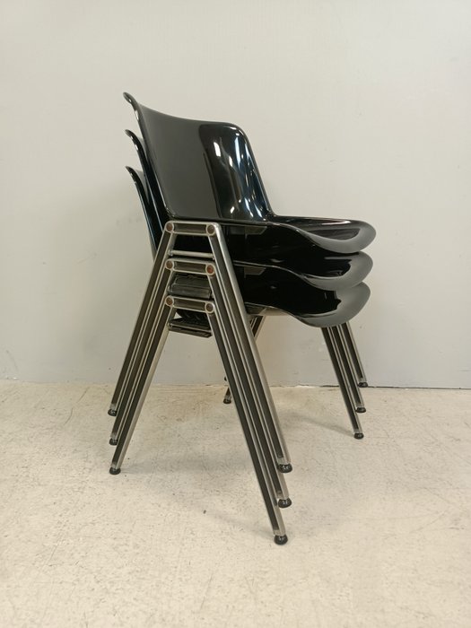 Tecno - Osvaldo Borsani - Chaise (3) - MODUS SM 203 - Aluminium, Plastique - Empilables