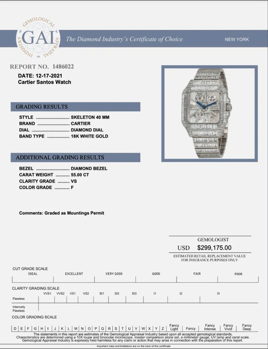 Cartier - Santos de Cartier %27Skeleton Diamonds%27 - Homme - 2020 et après