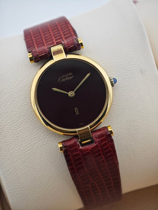 Cartier - Must de Cartier Vendôme %27Burgundy Dial%27 - Ref. 1809 - Femme - 1990-1999