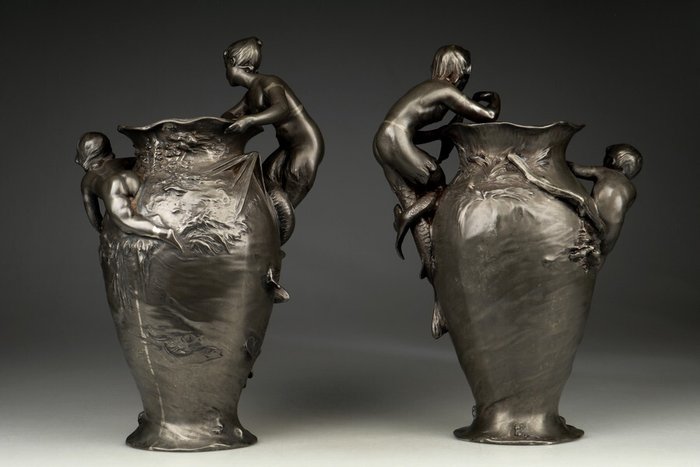 WMF - Vase - Étain - Une paire de vases