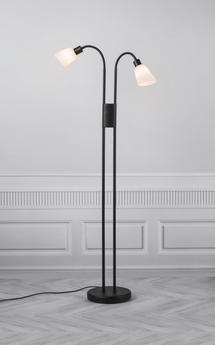 Nordlux - Lampadaire - Molli Double Floor Noir - Métal, Verre