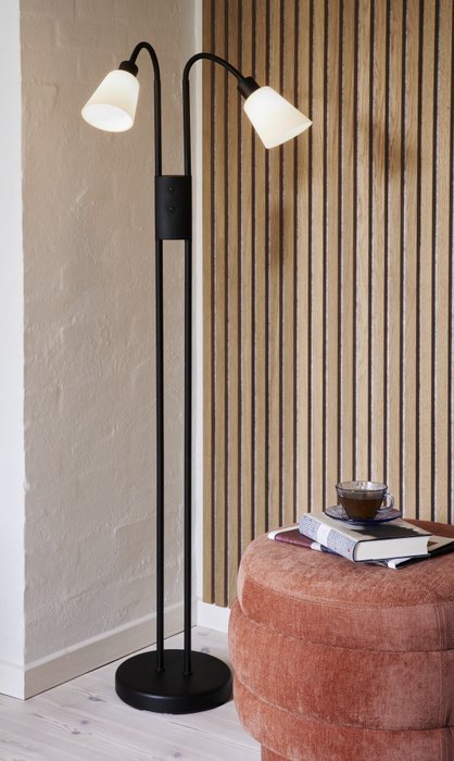 Nordlux - Lampadaire - Molli Double Floor Noir - Métal, Verre